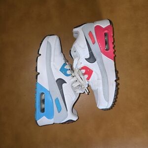 11c Nike Air Max Sneakers White with Blue and Pink Accents